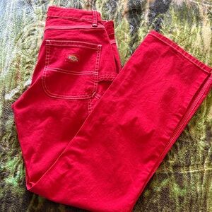 Dickies Red Women's Straight Leg Jeans